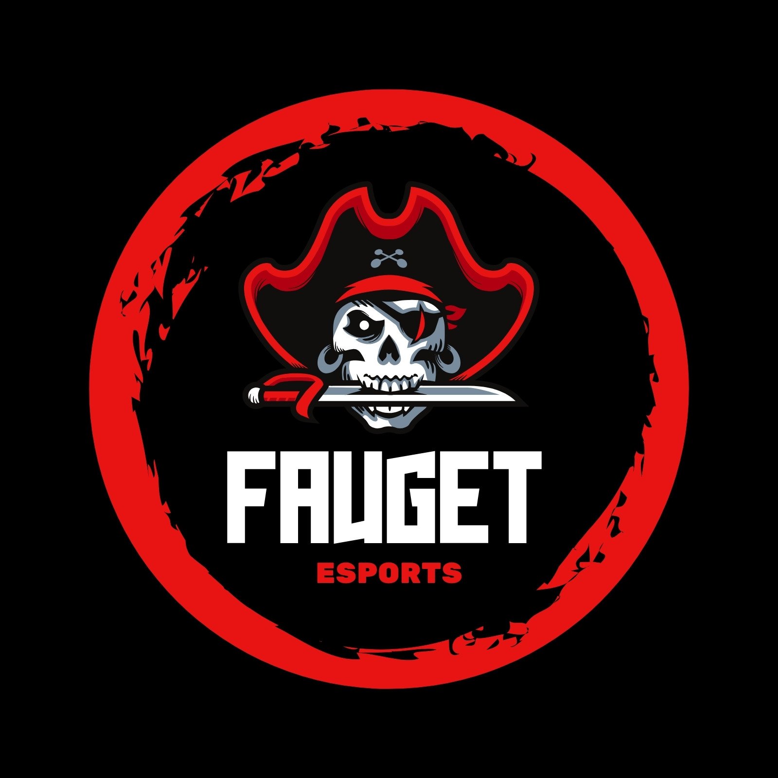 Red and Black Badge Esports Logo