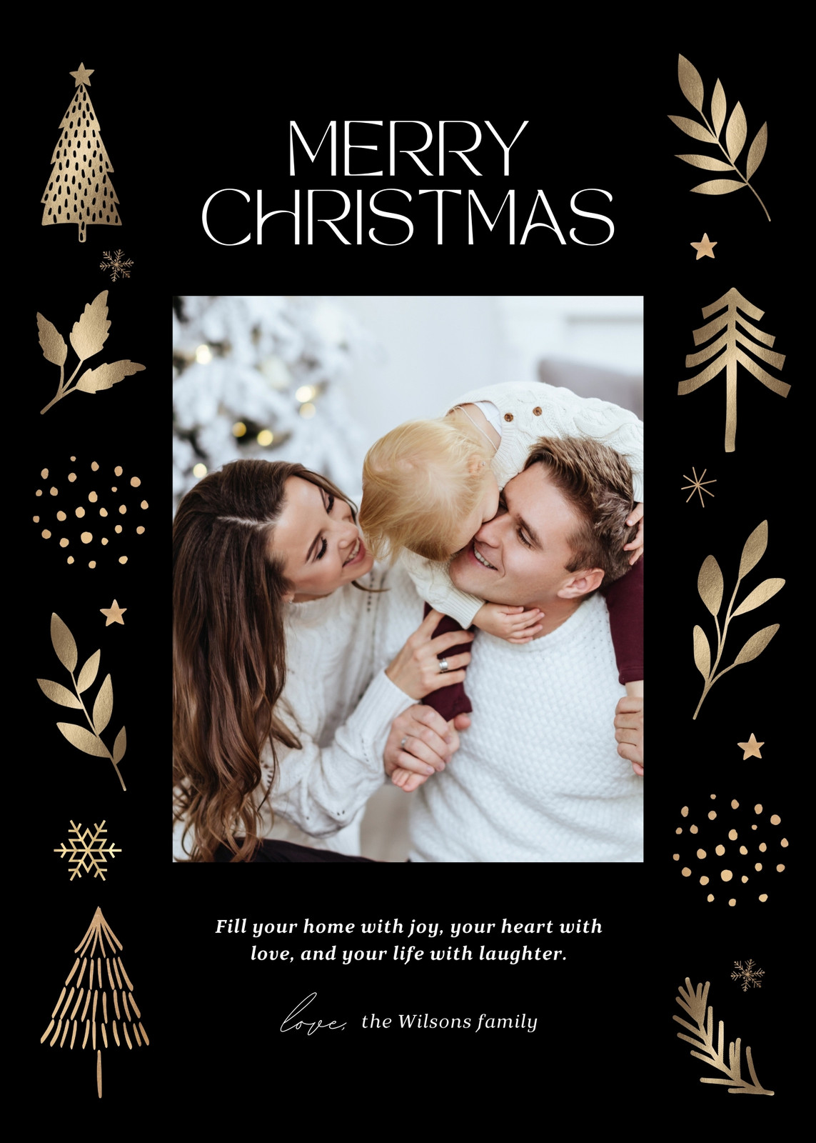 Free custom printable Christmas card templates