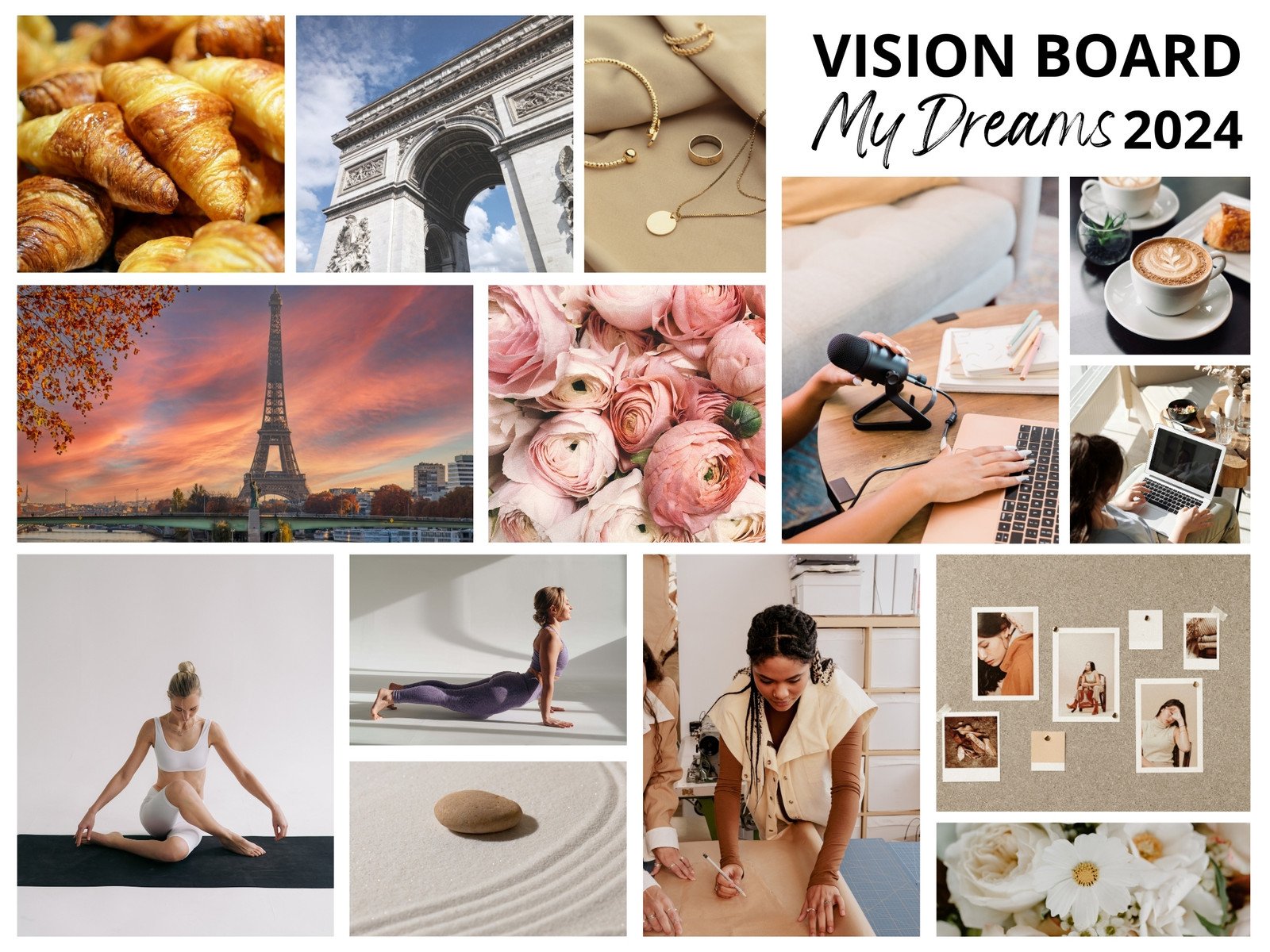 Create a 2024 vision board at 'Picture Your Dreams
