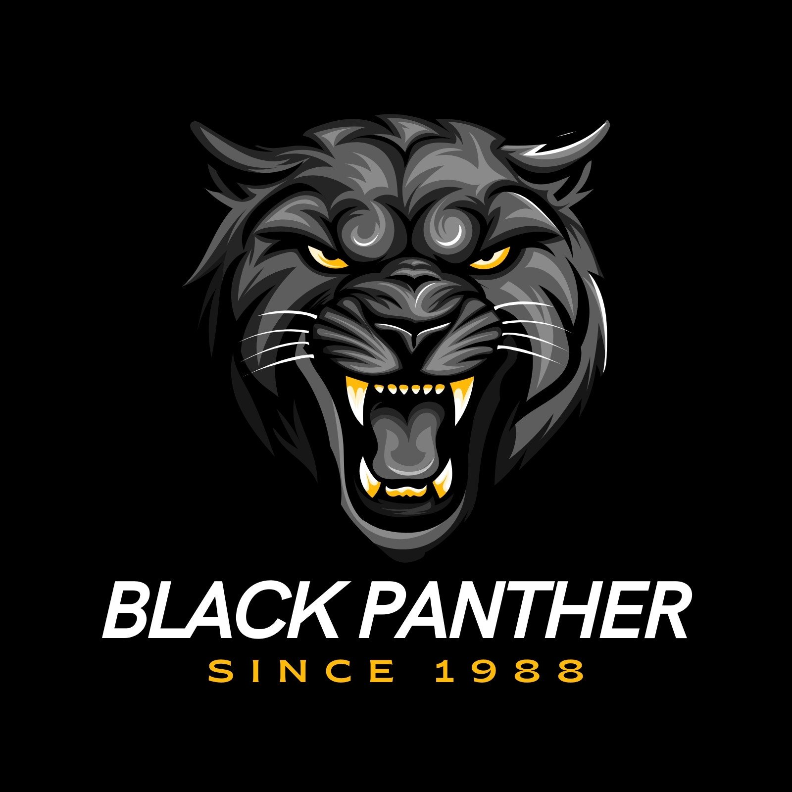 Dark Abstract Black Panther Gaming Logo