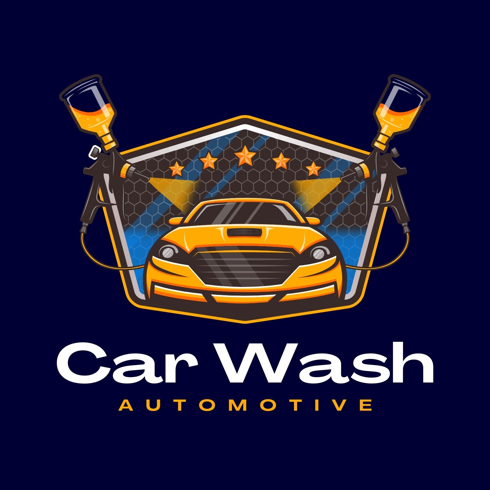 Colorful Modern Illustrative Automotive Car Wash Logo