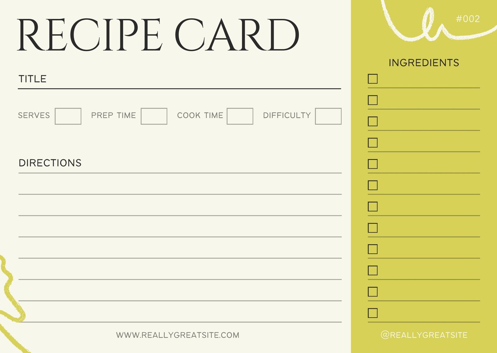 Recipe Cards 3X5 Inches Blank Double Sided, 50 Count (Modern Minimal)