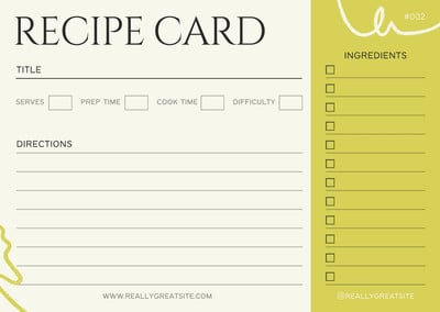 Creating Recipe Cards with Digital Scrapbook Supplies
