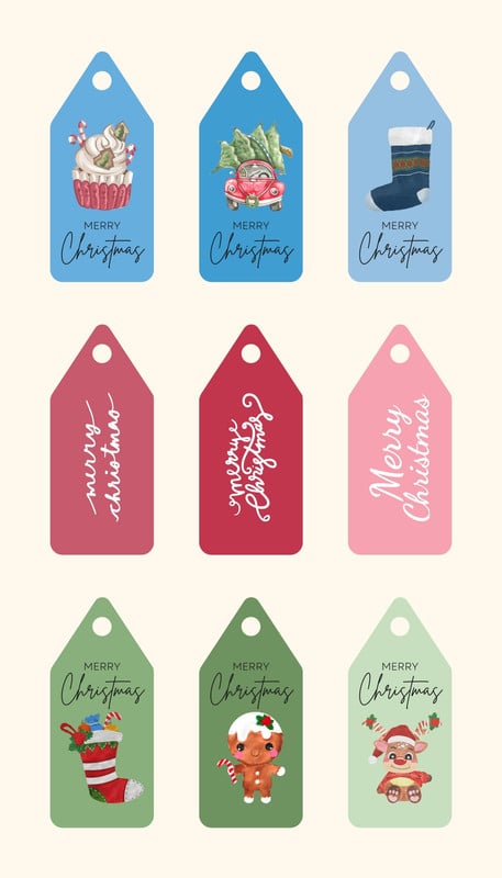 Free custom printable Christmas tag templates | Canva