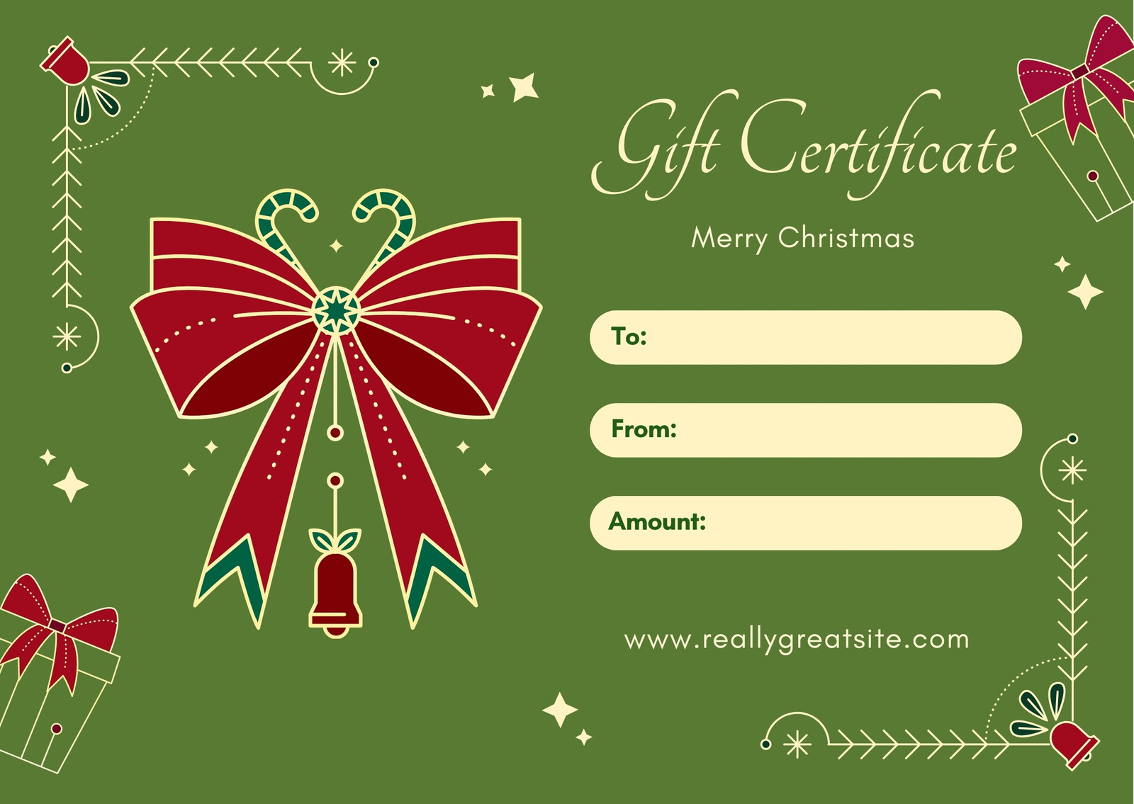 Free, printable custom Christmas gift certificate templates