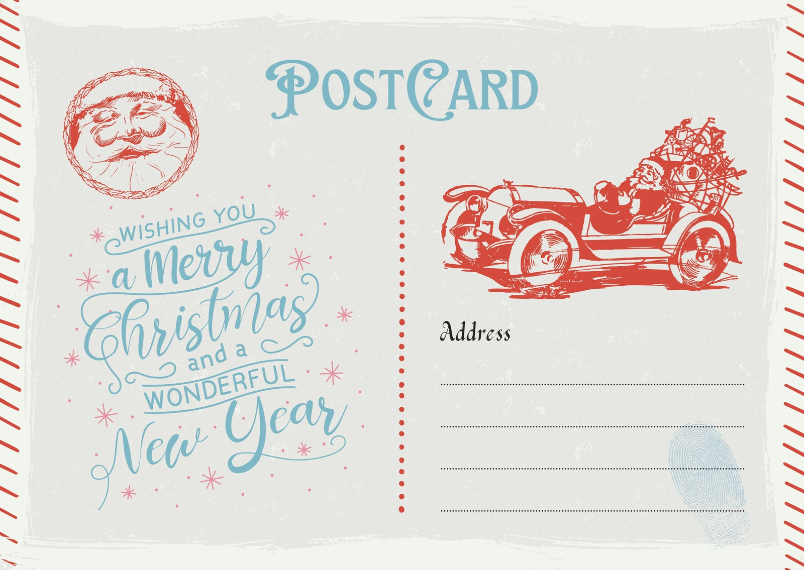 Page 4 - Free printable, customizable vintage postcard templates