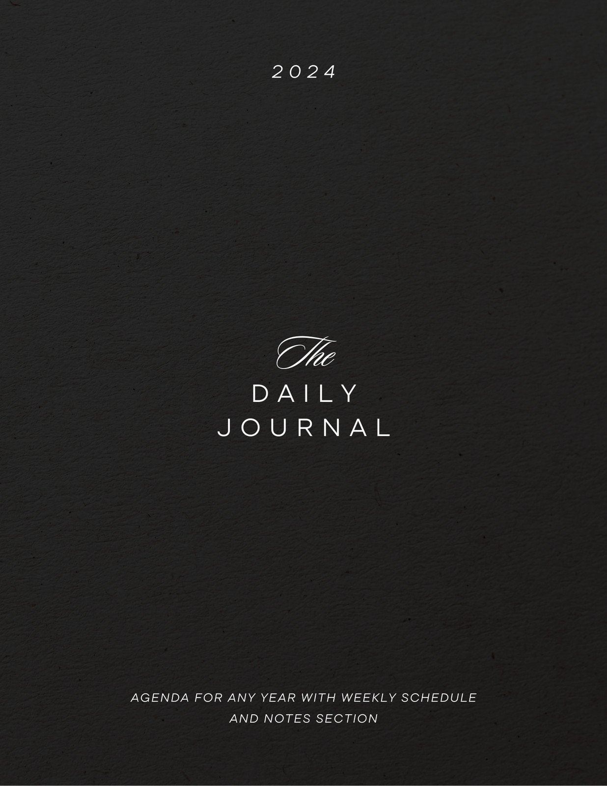 Black Elegant and Minimalist Daily Planner Notebook