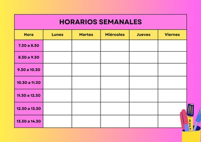 Free printable class schedule templates to customize