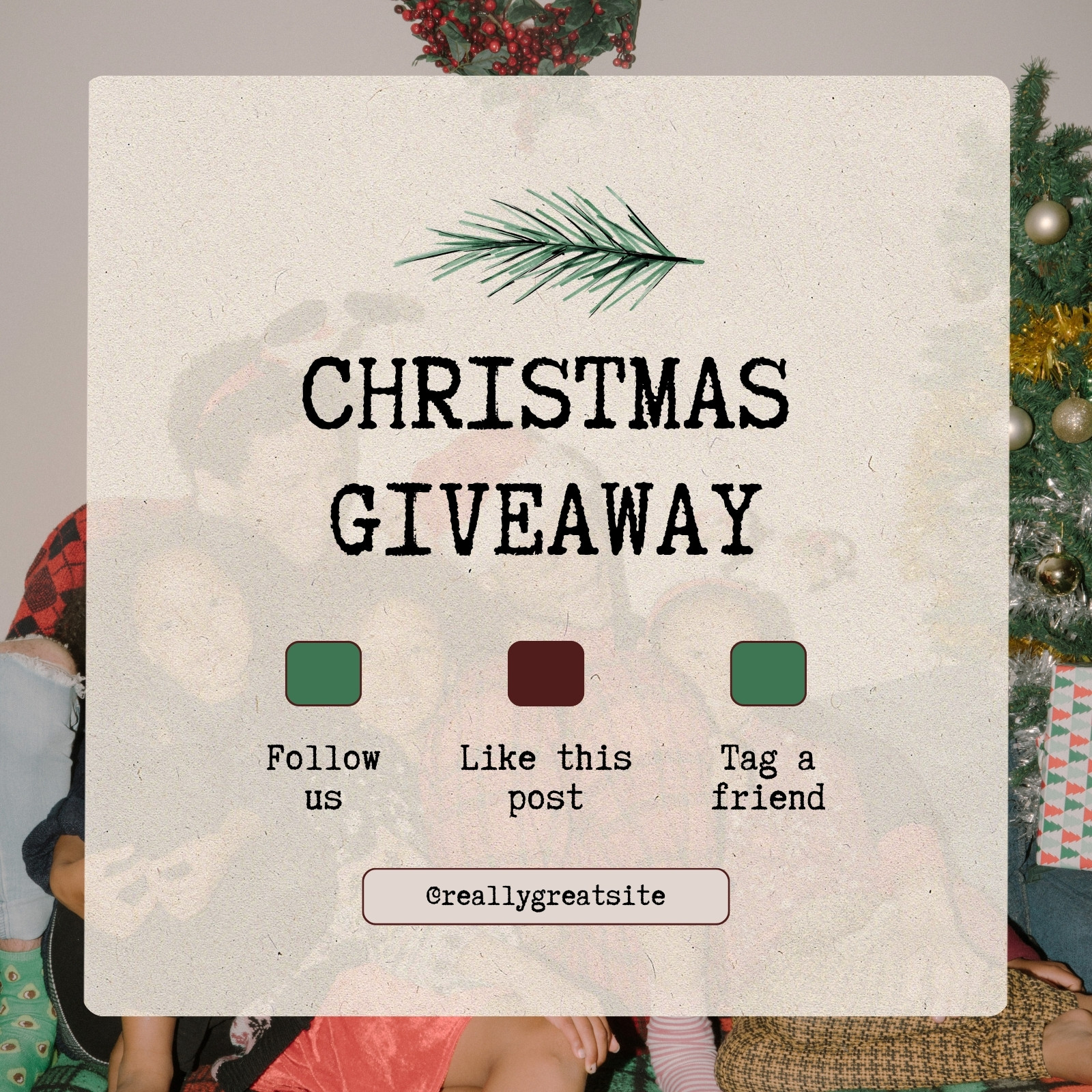 Red Giveaway Online Instagram Post Template