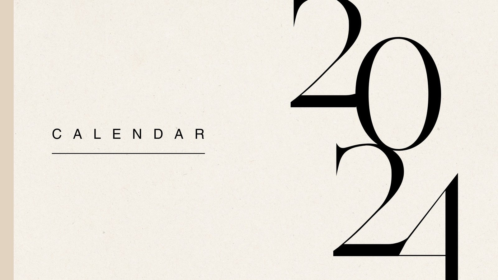 Beige Minimalist 2024 Monthly Calendar