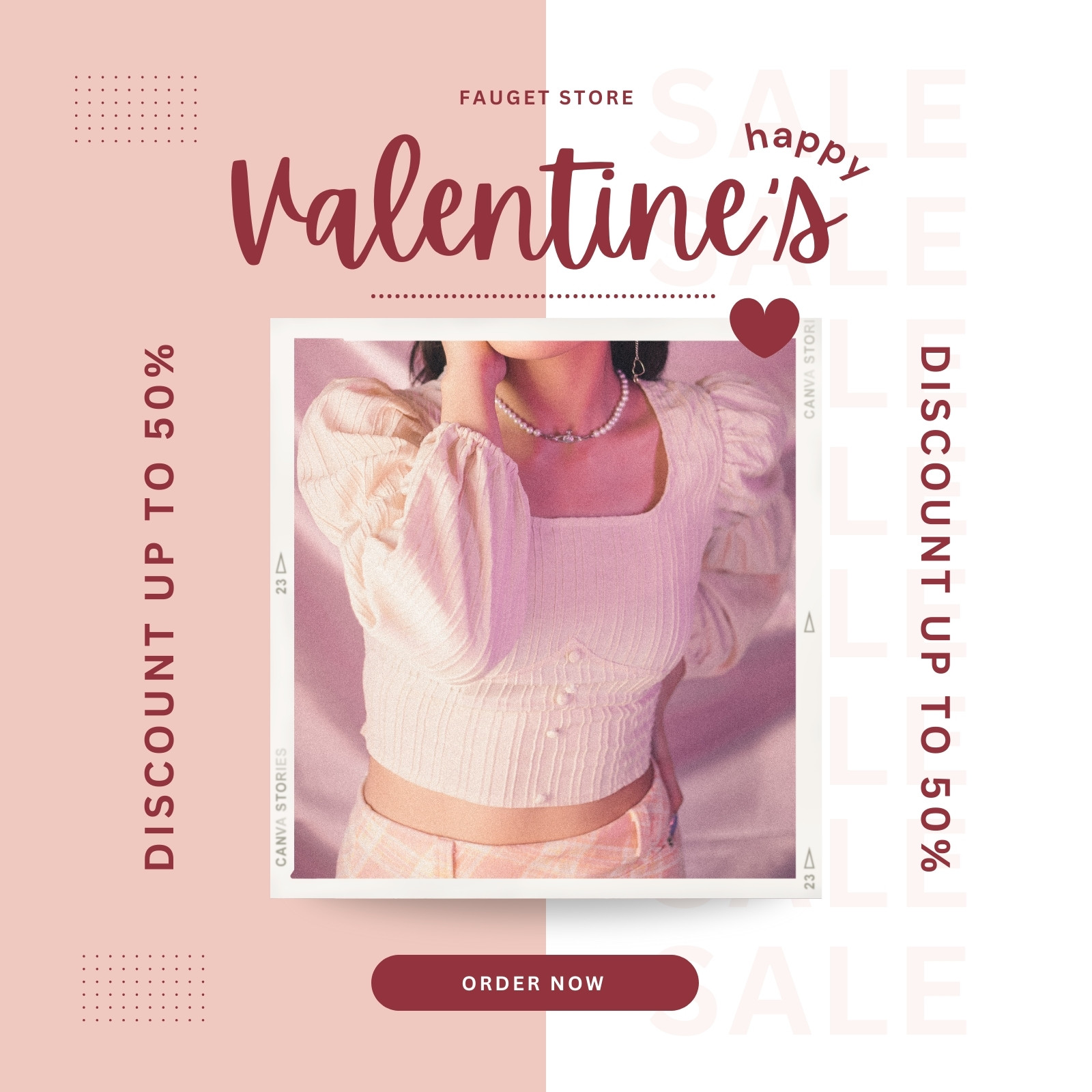 Valentines Day Sale, Pink, Blush, Modern Minimal Email, Email