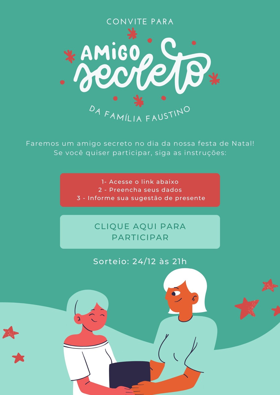Convite Amigo Secreto Edite Online