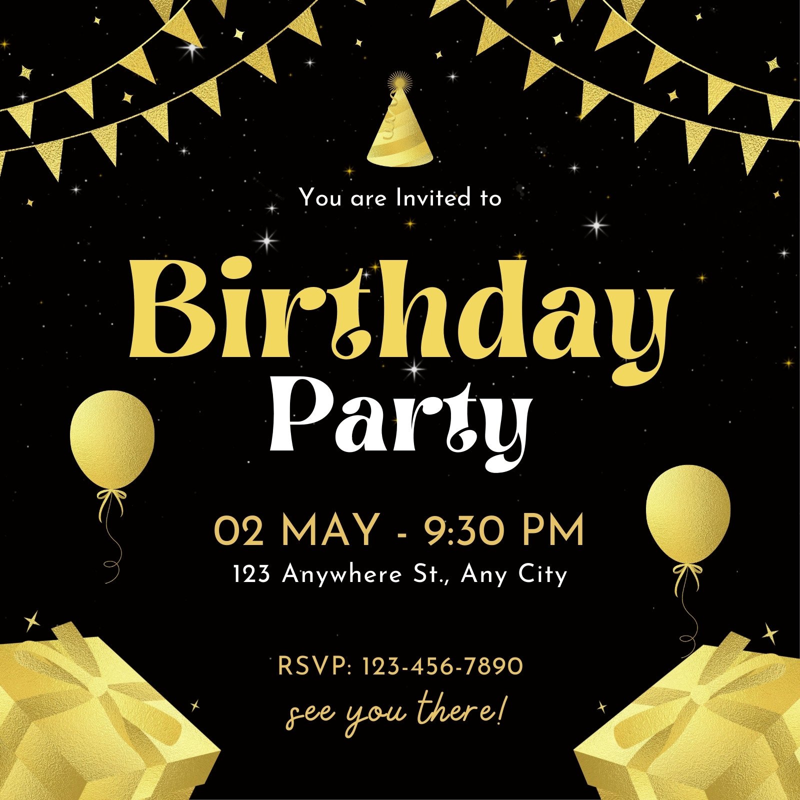 Surprise Party Secret Party Invitation Stock Illustration