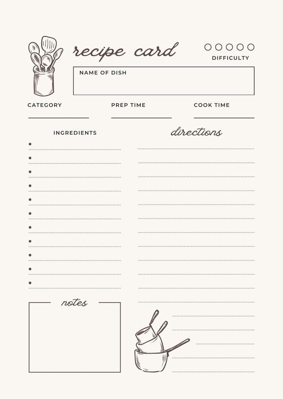 Free, Custom Printable Recipe Card Templates Online 