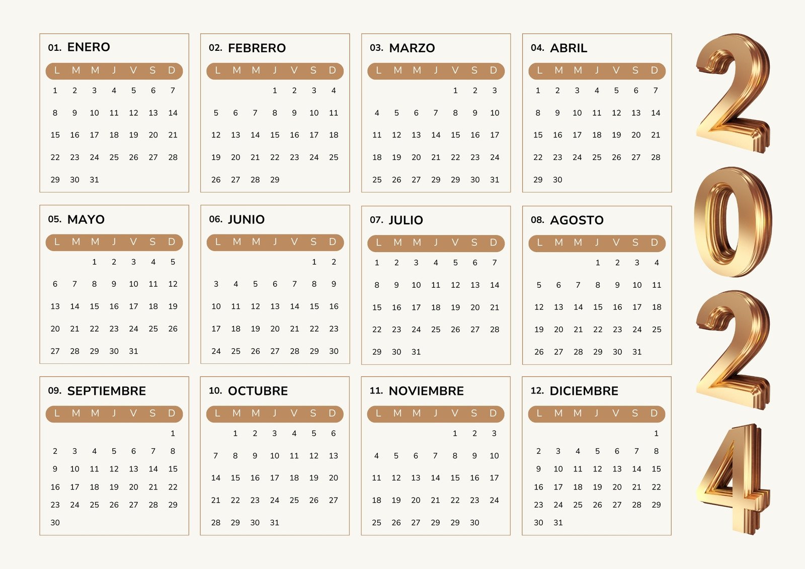 Plantillas de calendarios online y para imprimir