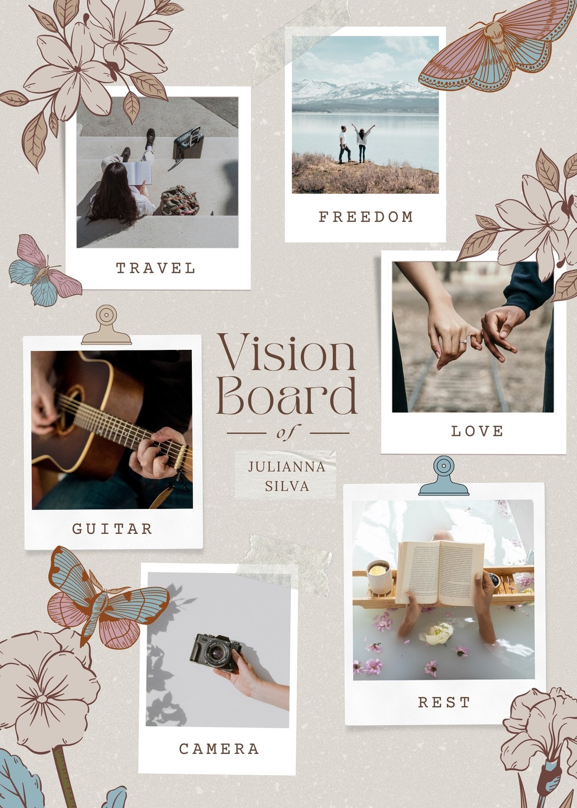 2024 Vision Board Template, Canva Template, Digital Vision Board, Vision  Board Template for Teens, Aesthetic Vision Board, Vision Board Kit 
