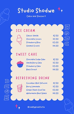 Free printable, customizable ice cream menu templates | Canva