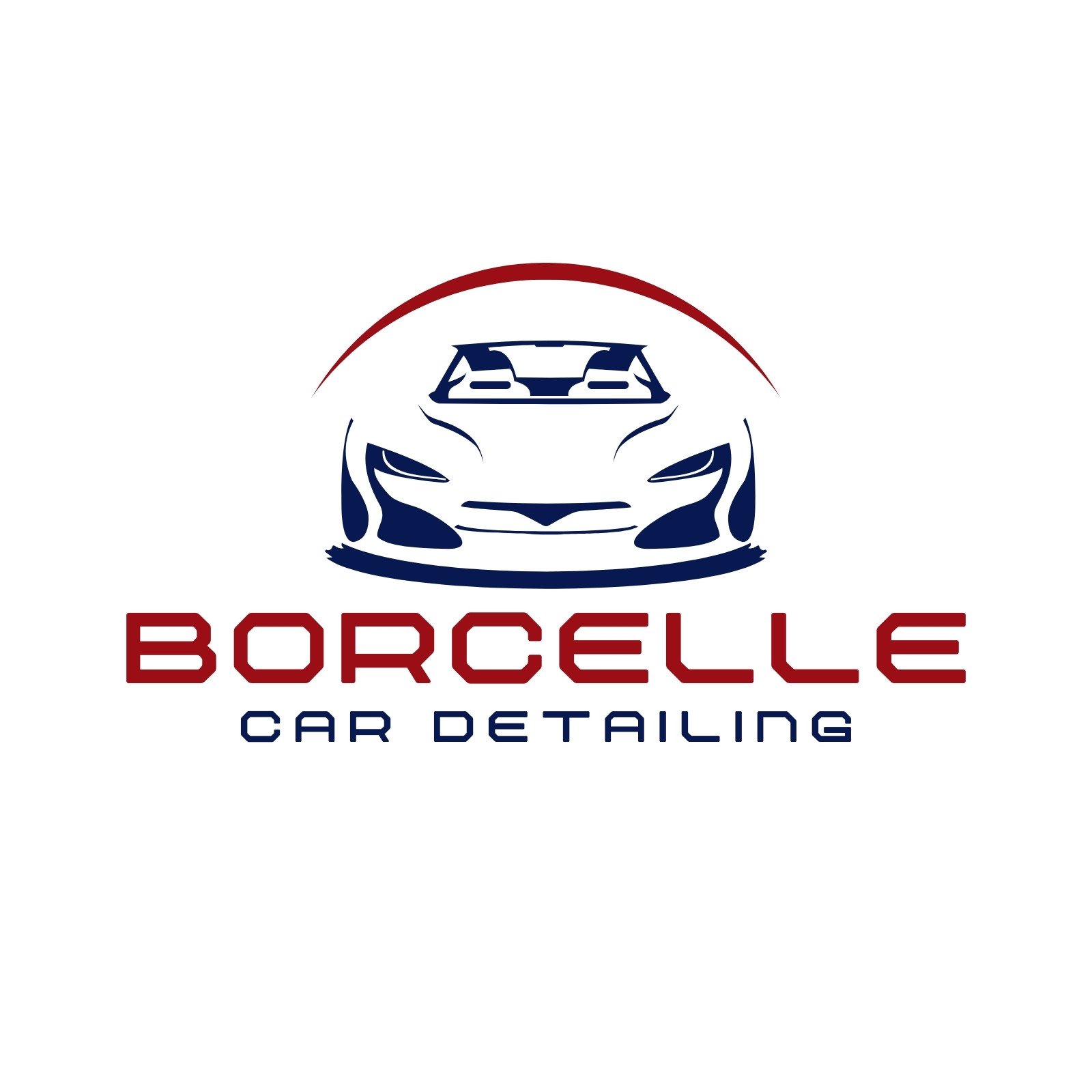 Blue and Red Minimalist Car Detailing Logo