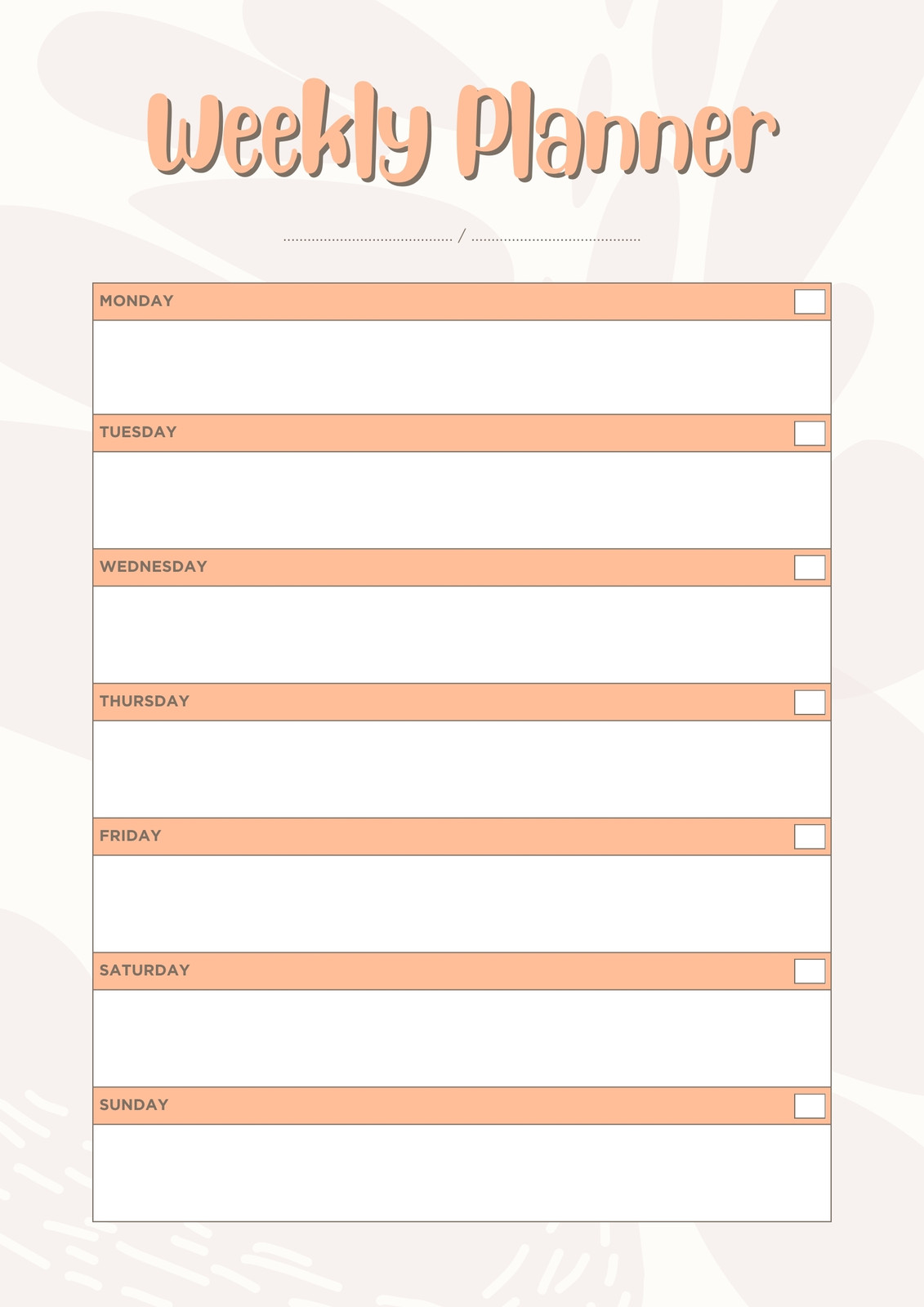 Free daily planner templates to customize