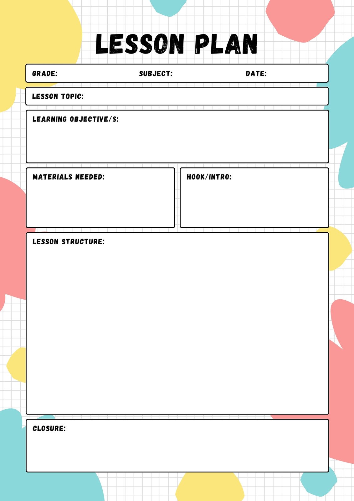 Page 14 - Free, printable, customizable toddler lesson plan templates ...