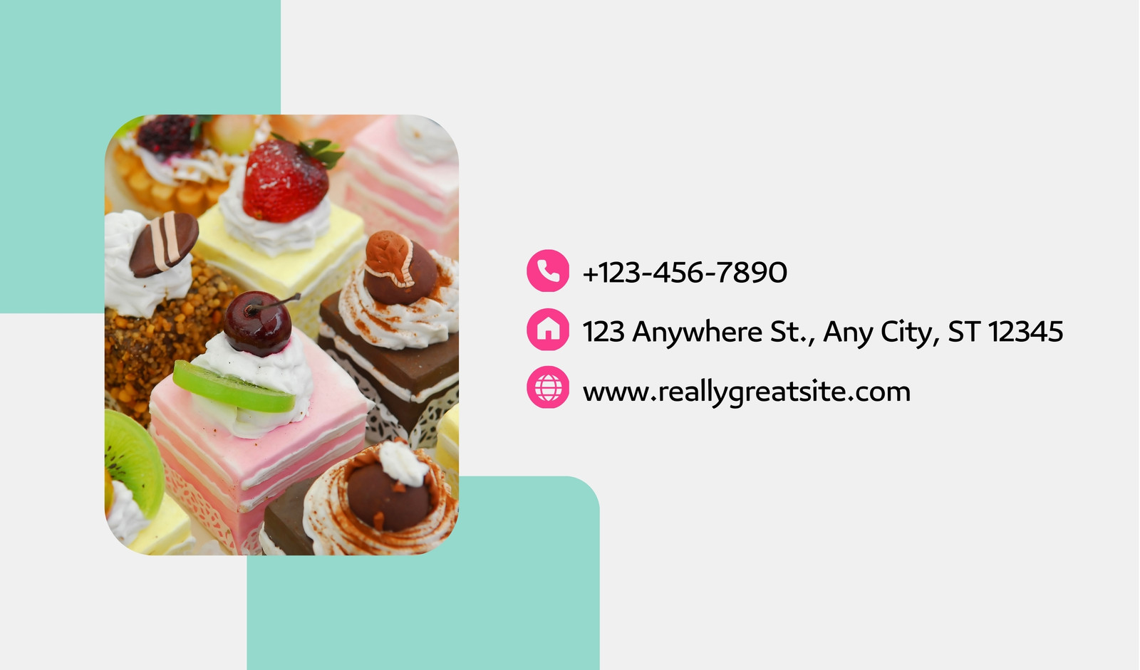 Cakes set of business cards Royalty Free Vector Image