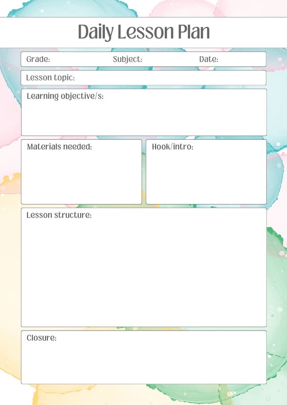 Lesson plan templates you can customize for free | Canva