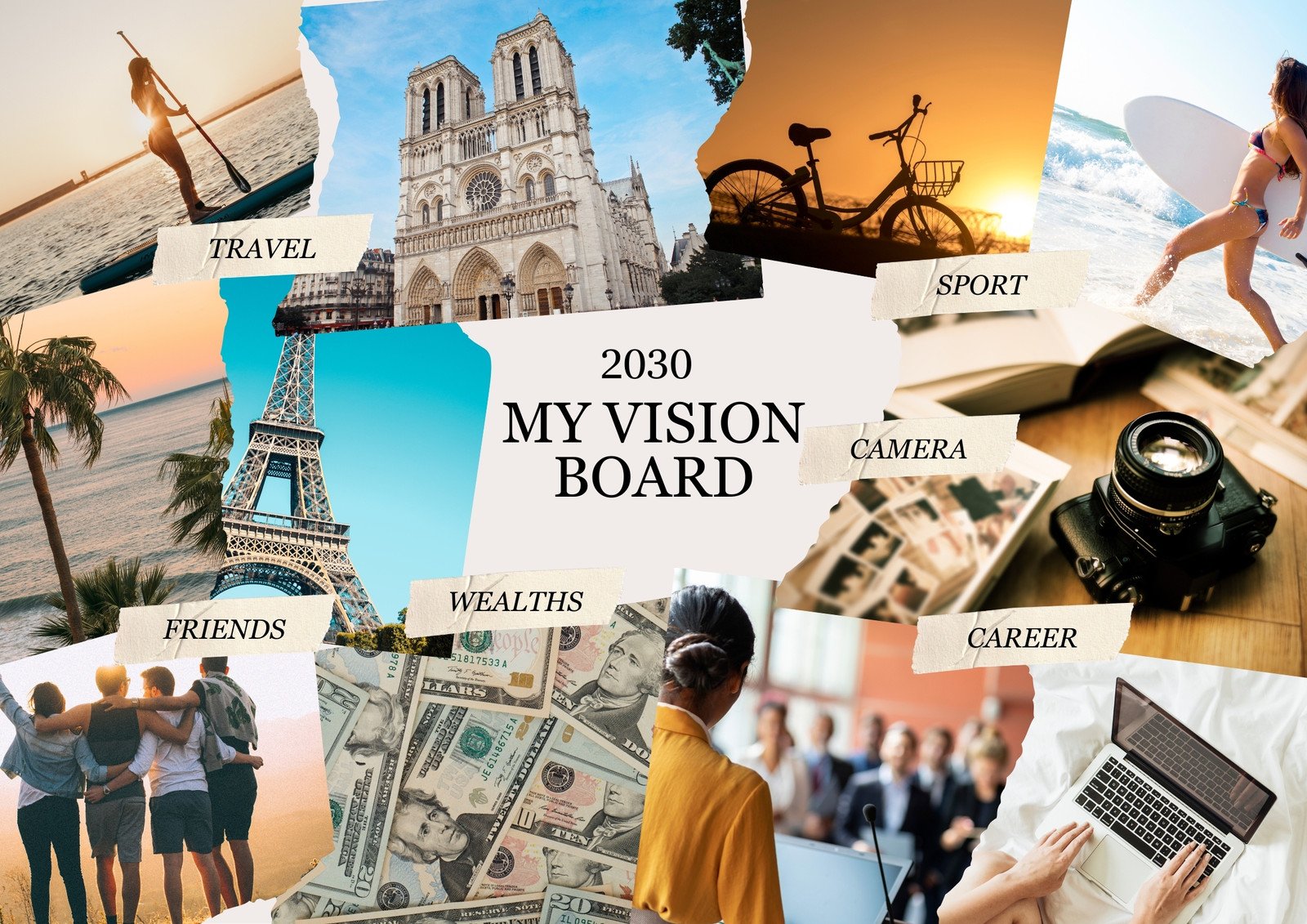 Editable 2024 Vision Board Planner Canva Graphic by NR Creative Shop ·  Creative Fabrica