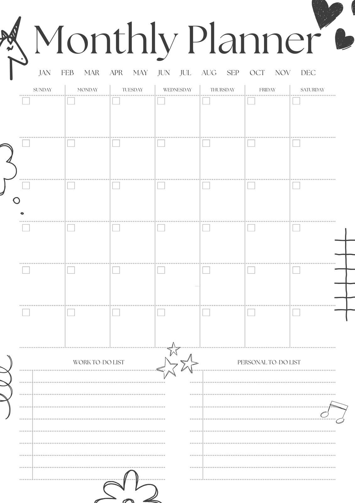 Free Creative Abstract Bullet Journal General Planner template to design