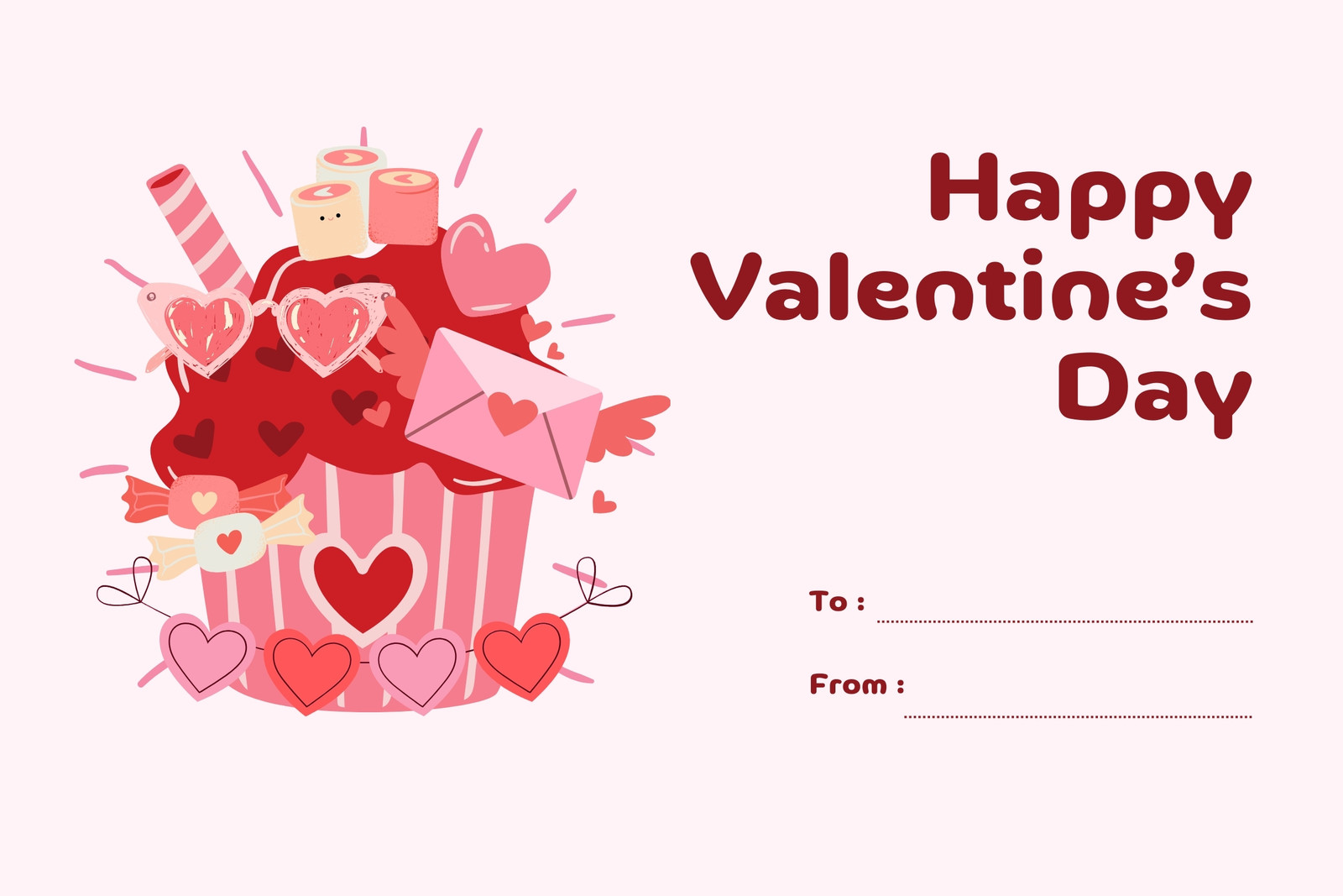 Free custom printable Valentine's Day card templates