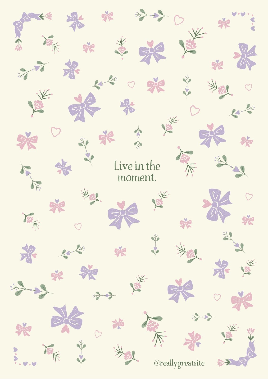 Pastel Purple Pink Bows And Flowers Coquette Affirmation Poster