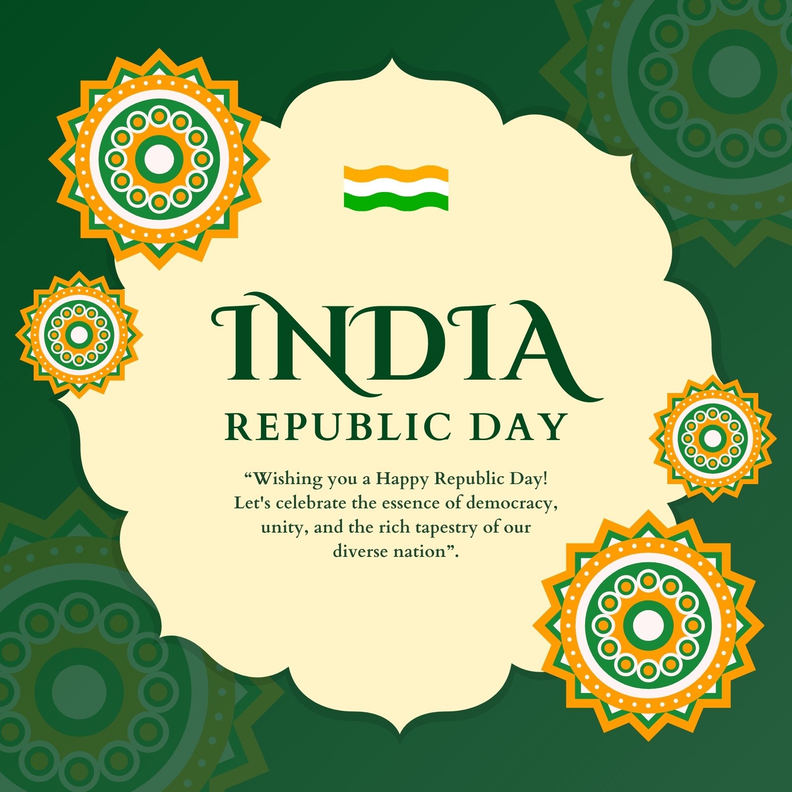 Happy republic day Royalty Free Vector Image - VectorStock