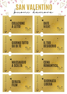 Buoni d'amore modificabili, Buoni di San Valentino, Regalo di San Valentino,  Buoni d'amore PDF stampabile -  Italia