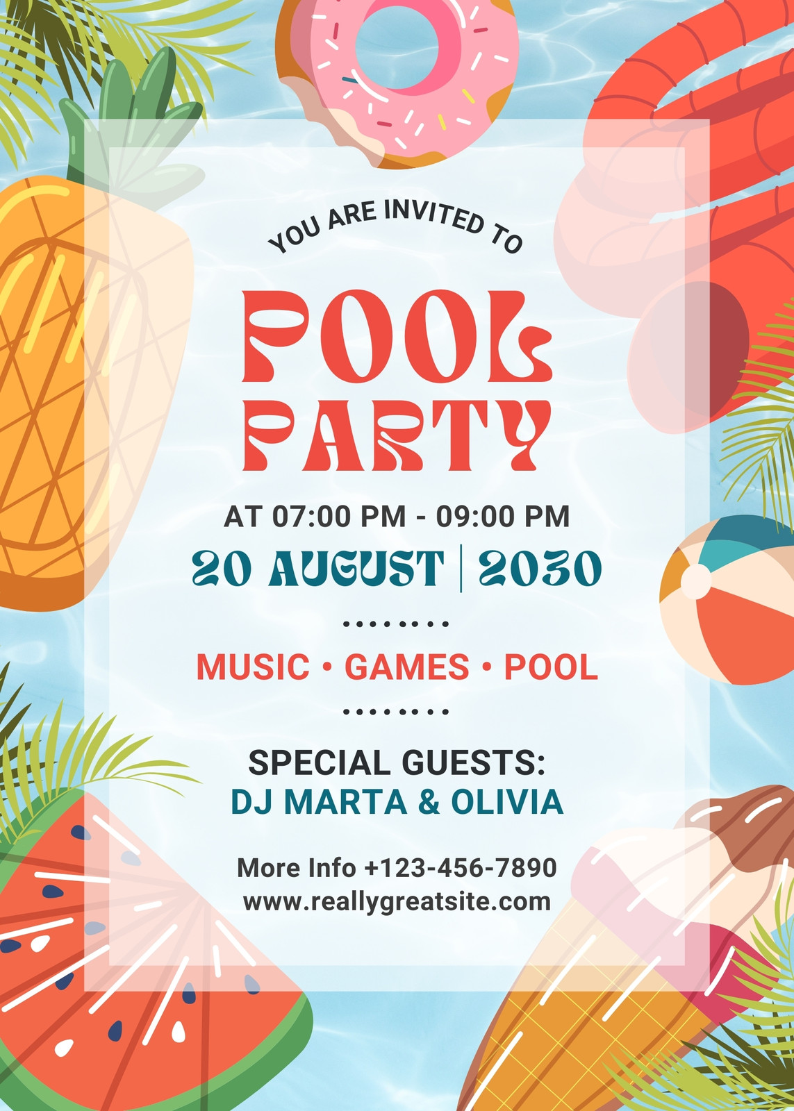 Modelos gratuitos e personalizáveis de pool party - Canva