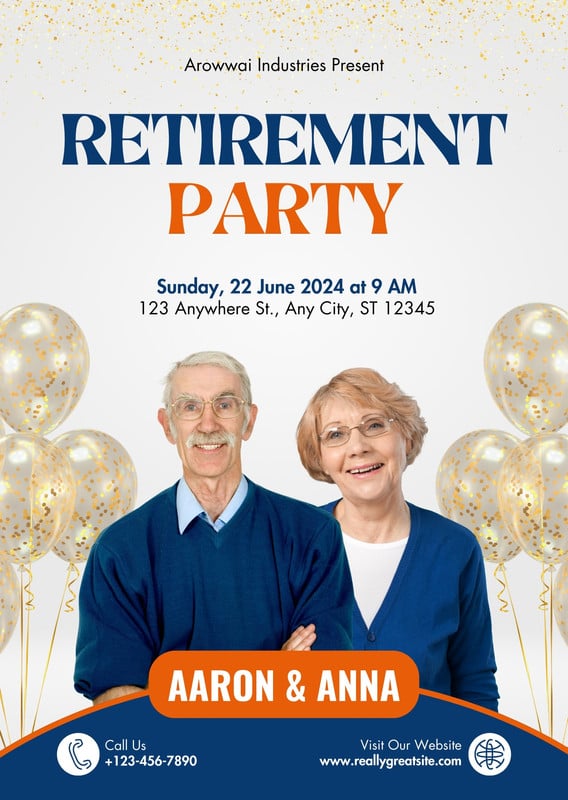 Free custom printable retirement party invitation templates | Canva