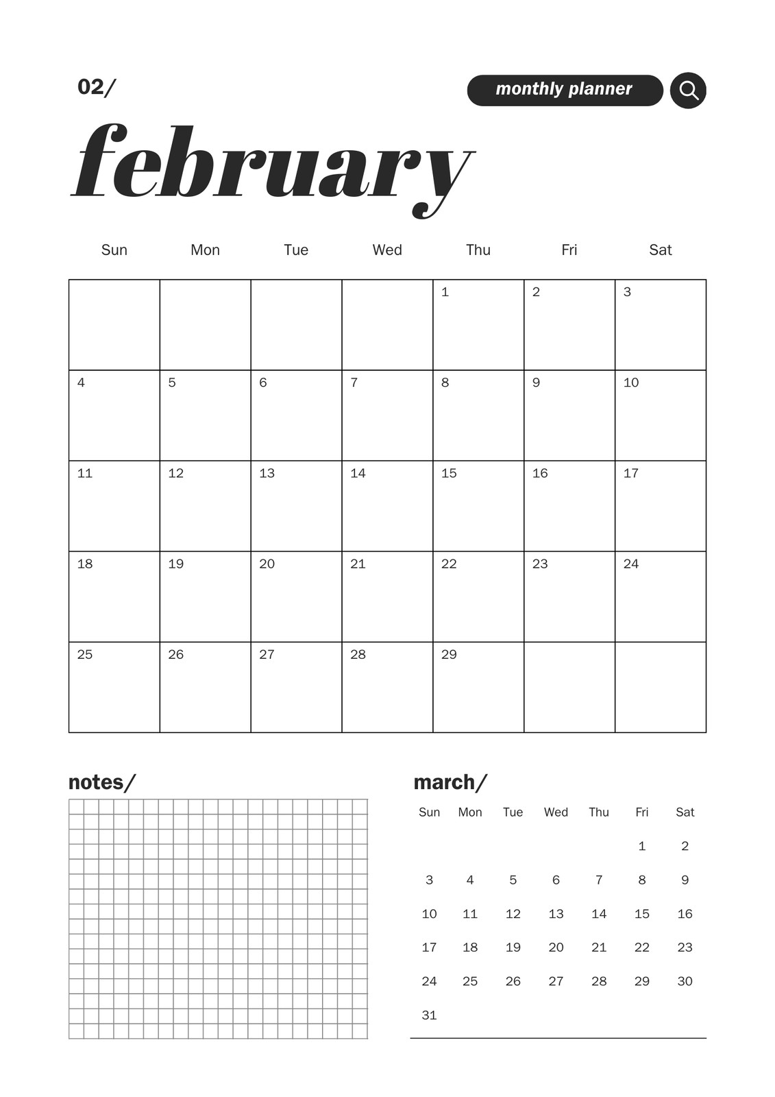 Printable 2024 Monthly Dated Planner Graphic by AmitDebnath