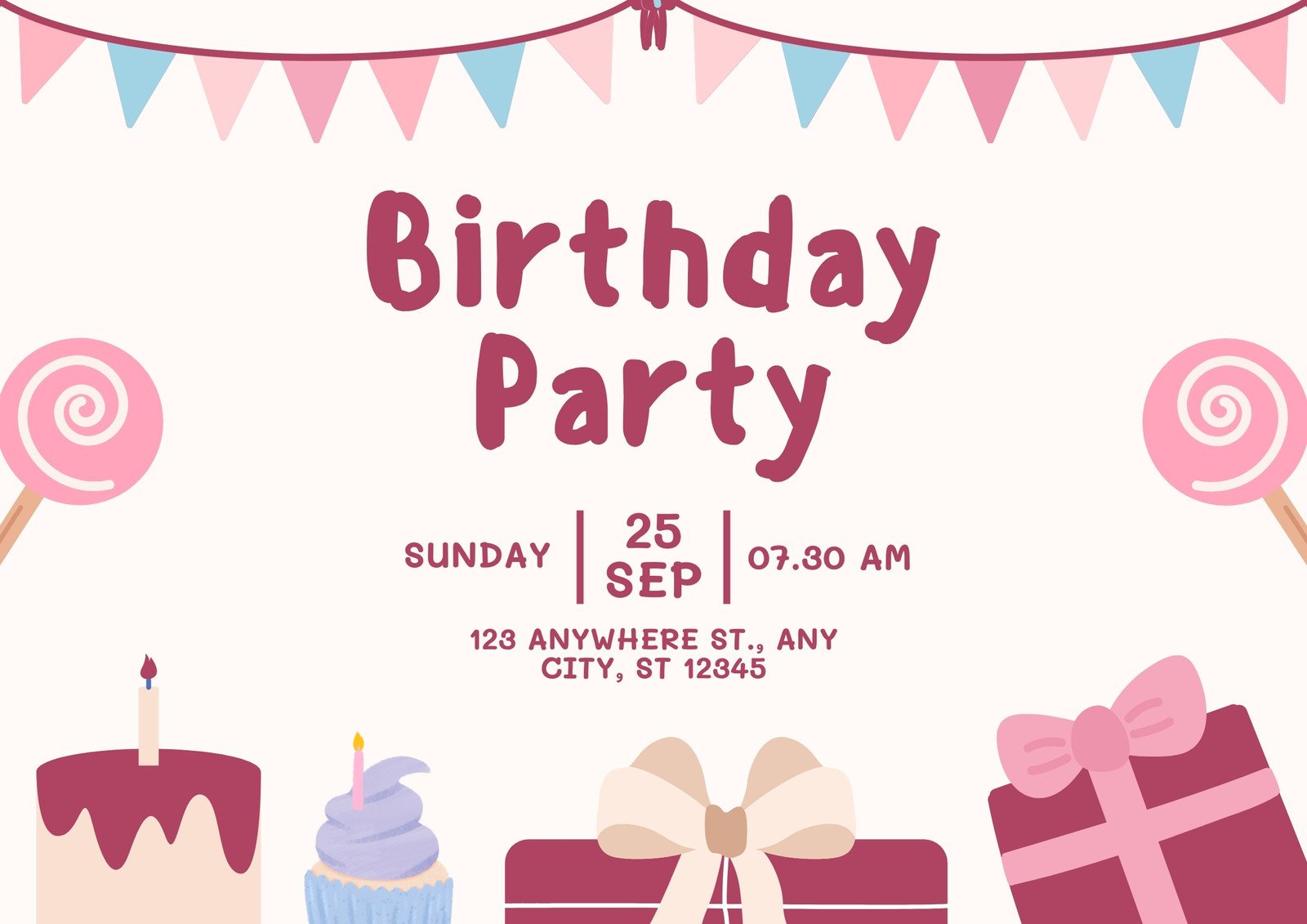 Fishing Birthday Party Invites Personalized - Modern Pink Paper