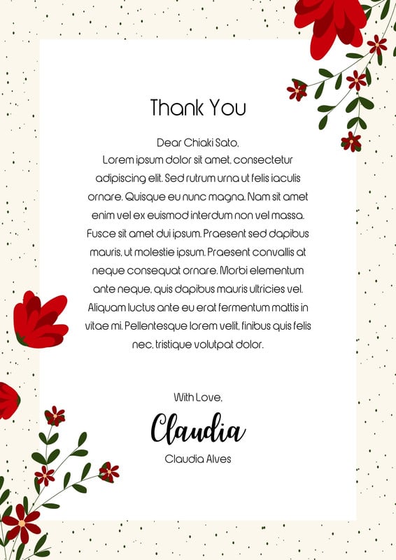 Page 6 - Free and printable thank you letter templates | Canva