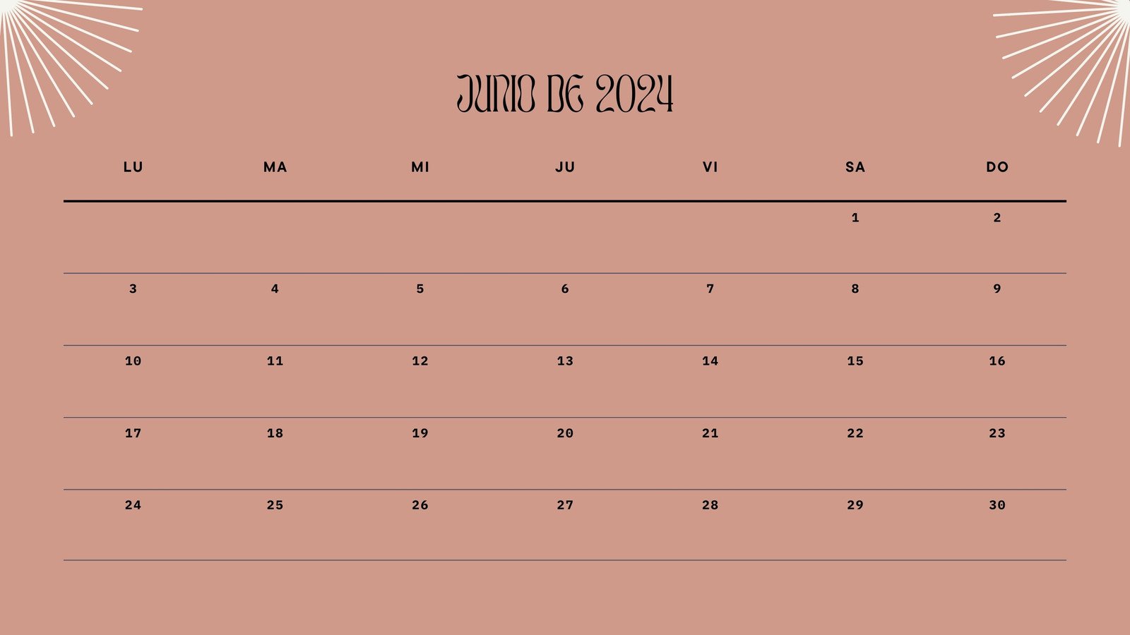Calendario de pared empresa tipográfico sencillo rosa melocotón oscuro