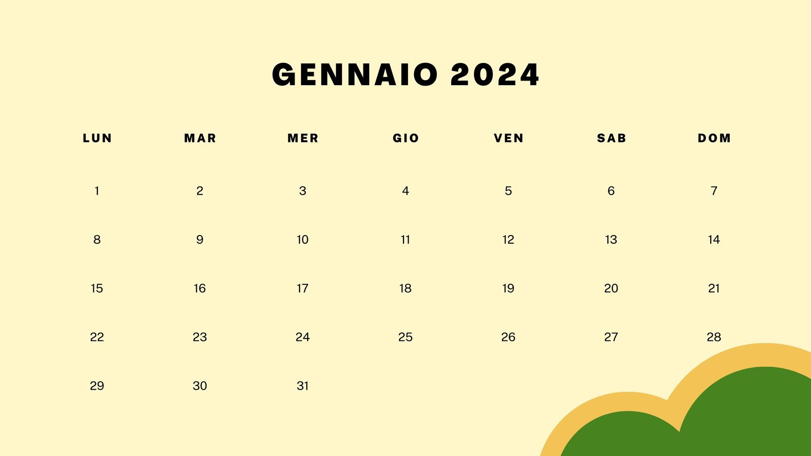 Calendari gratuiti da stampare - Ricordi di famiglia 2024.