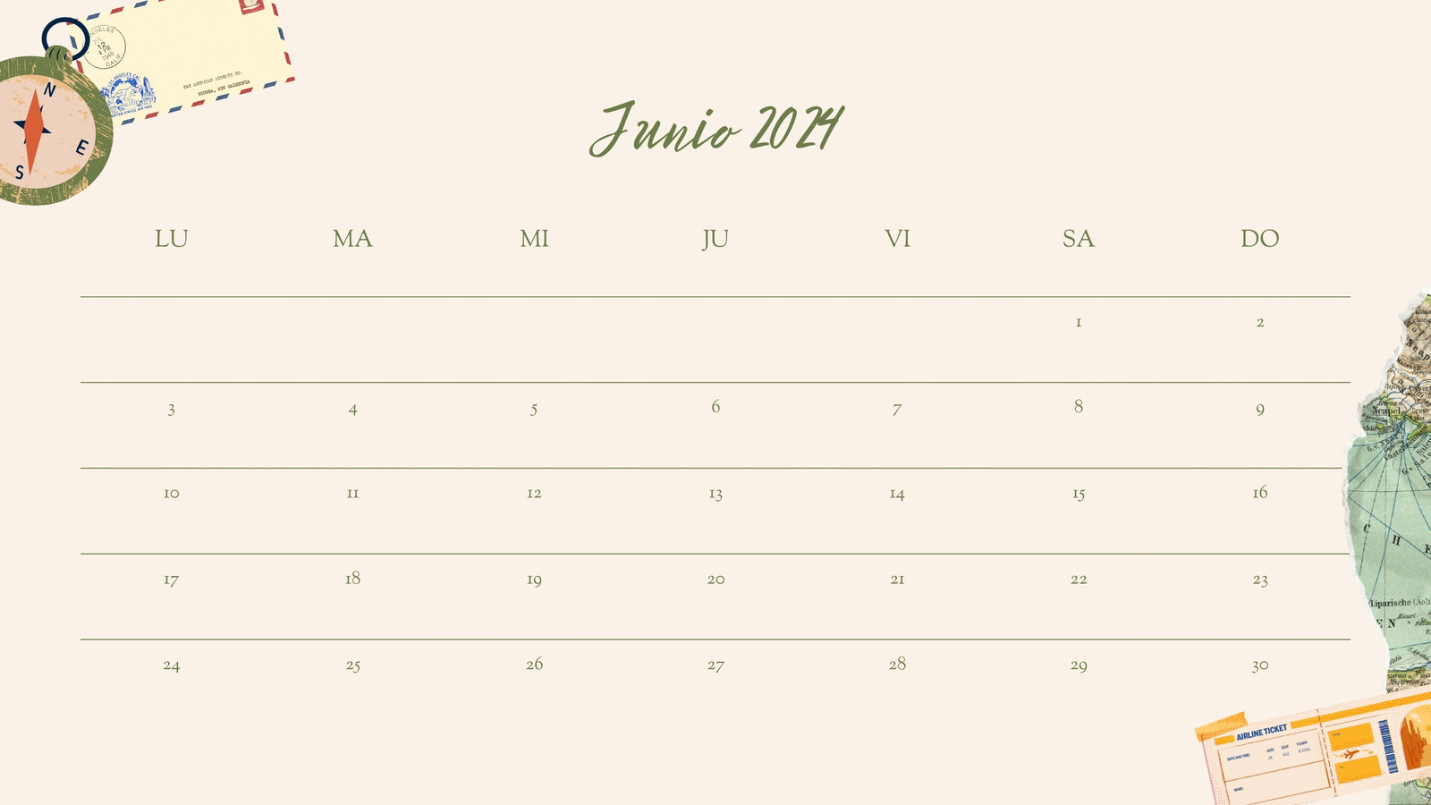 Calendario de pared personal álbum de recortes verde oliva beis