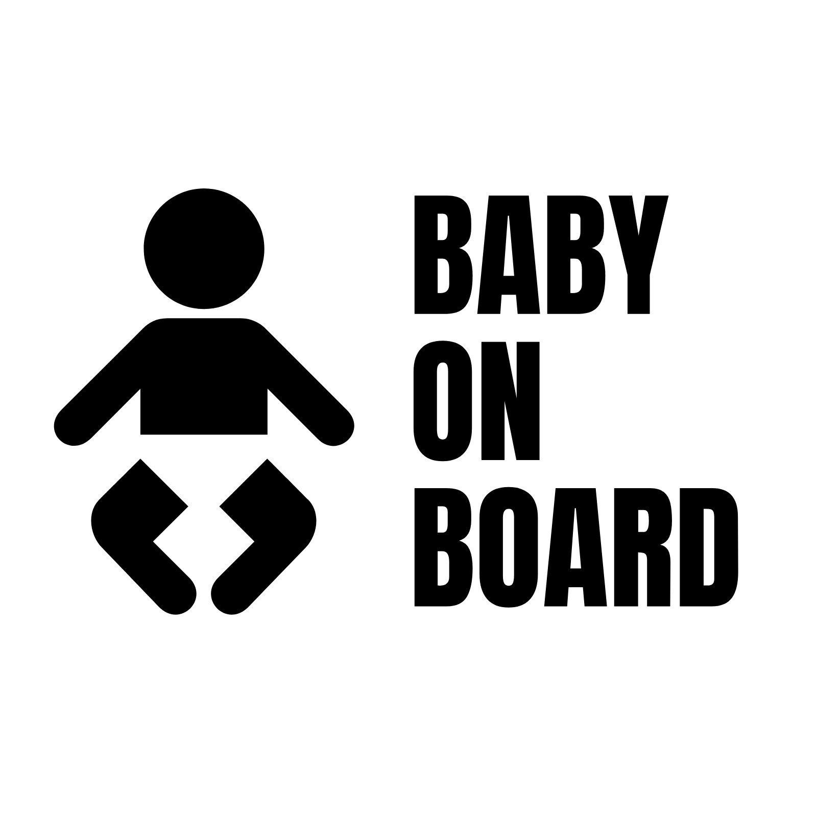 Baby on Board Car Sticker Decal Black and White 