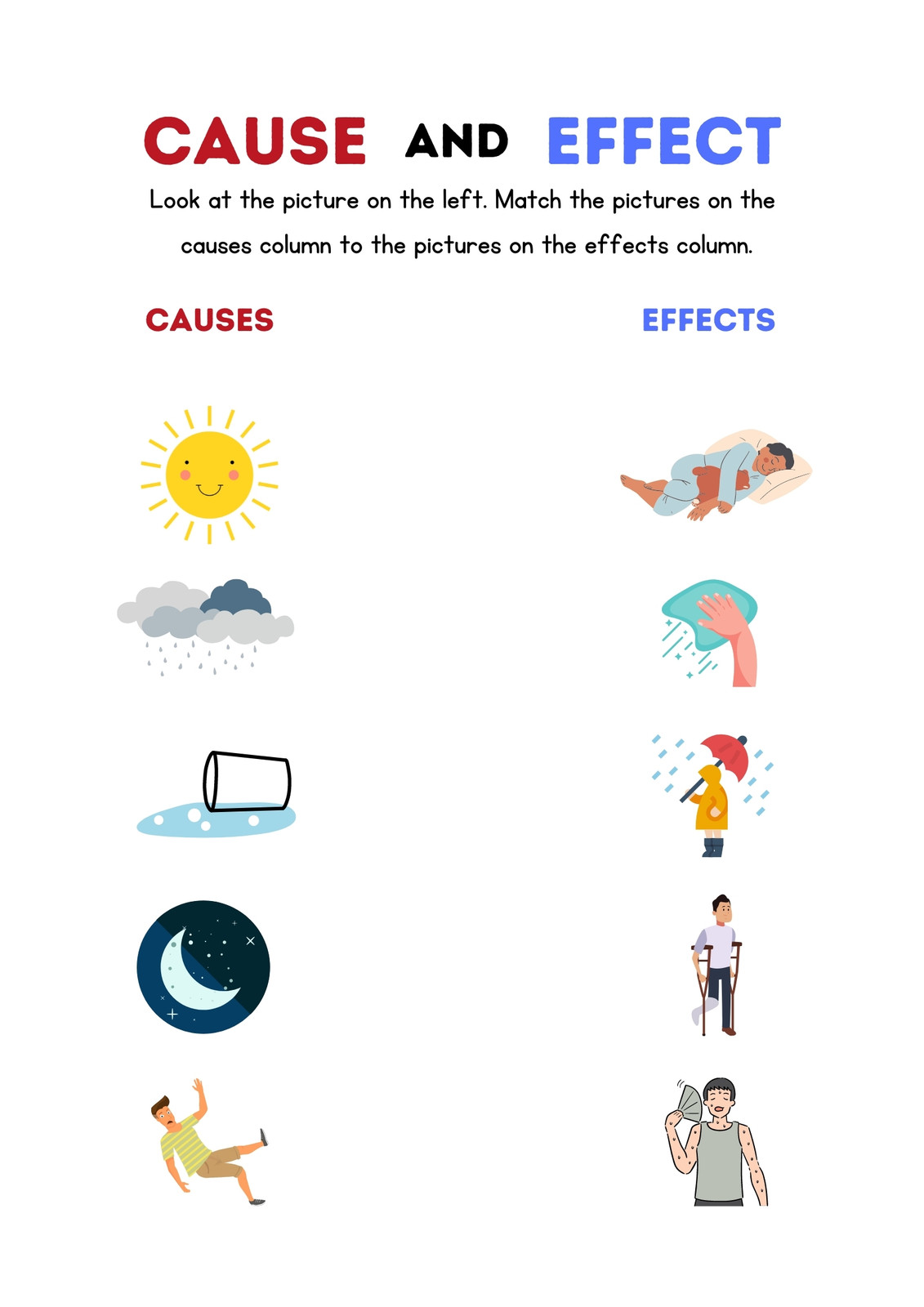 Preschool Cause And Effect Worksheets For Kindergarten