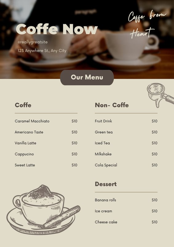 Free, custom printable breakfast menu templates | Canva