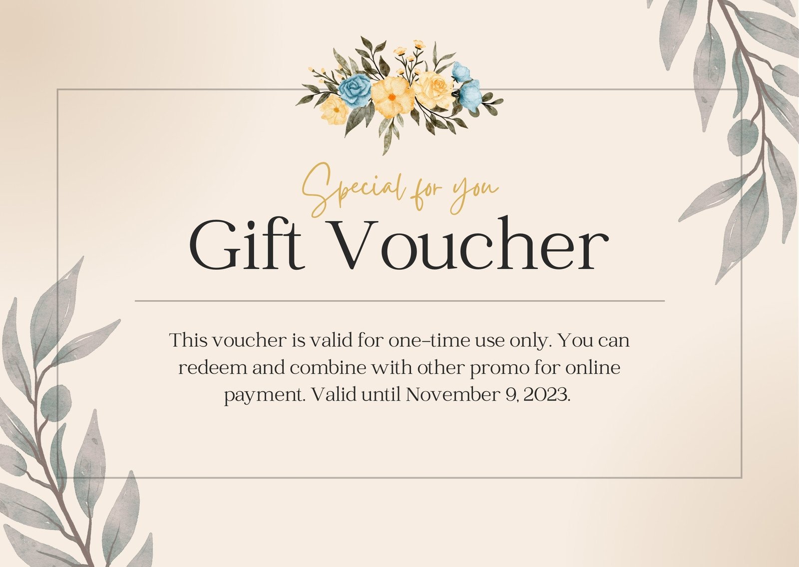 hotel gift voucher sample