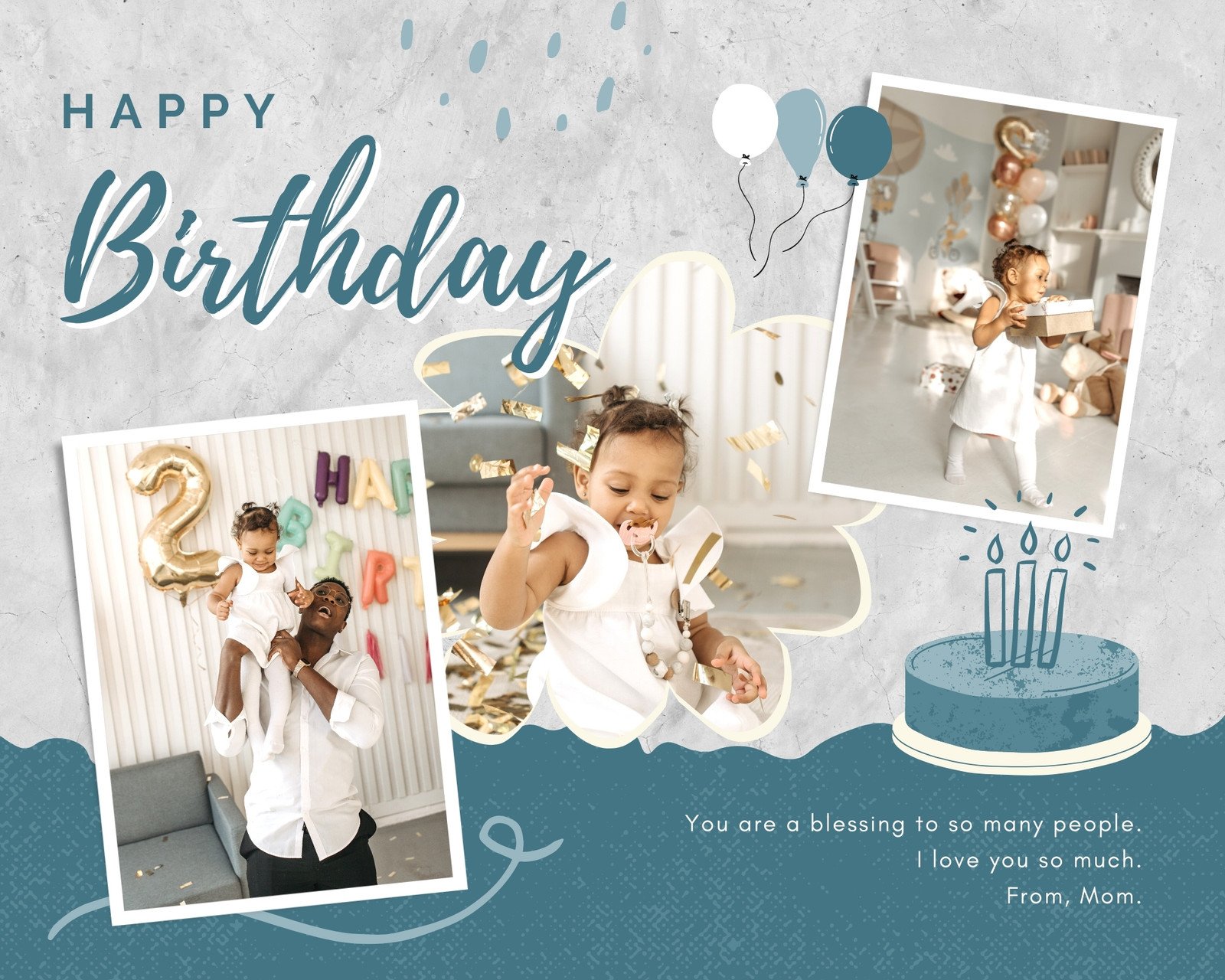 Canva Concreat Wall Hbd Photo Collage For Kids WvMUbdZ2wrg 