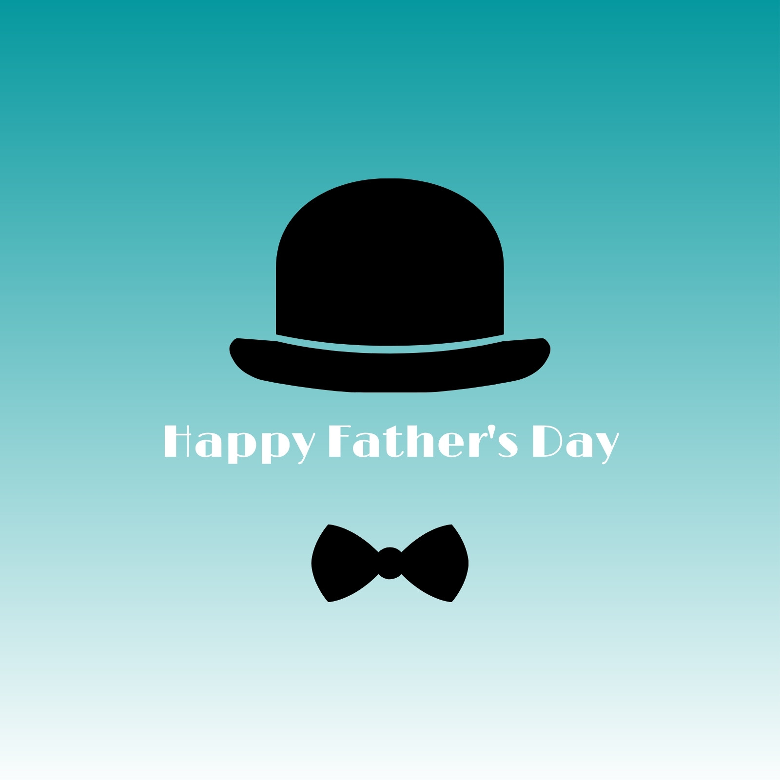 Fathers Day card. Bowler hat, Mustache, Bow tie. Best dad ever