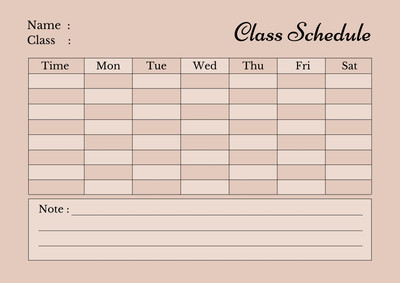 Printable Schedule