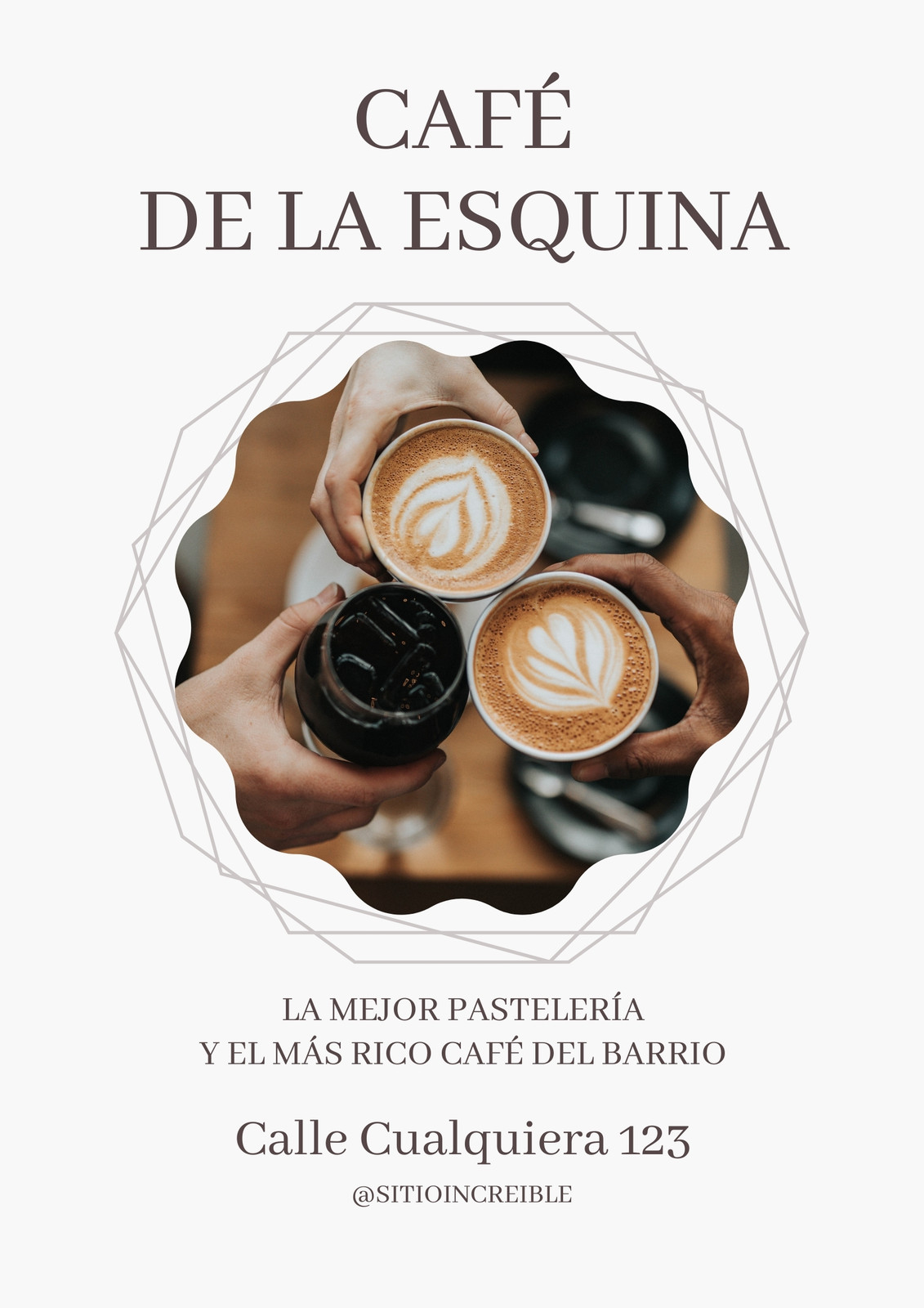 Flyer para local de café cafetería simple Crema Marrón