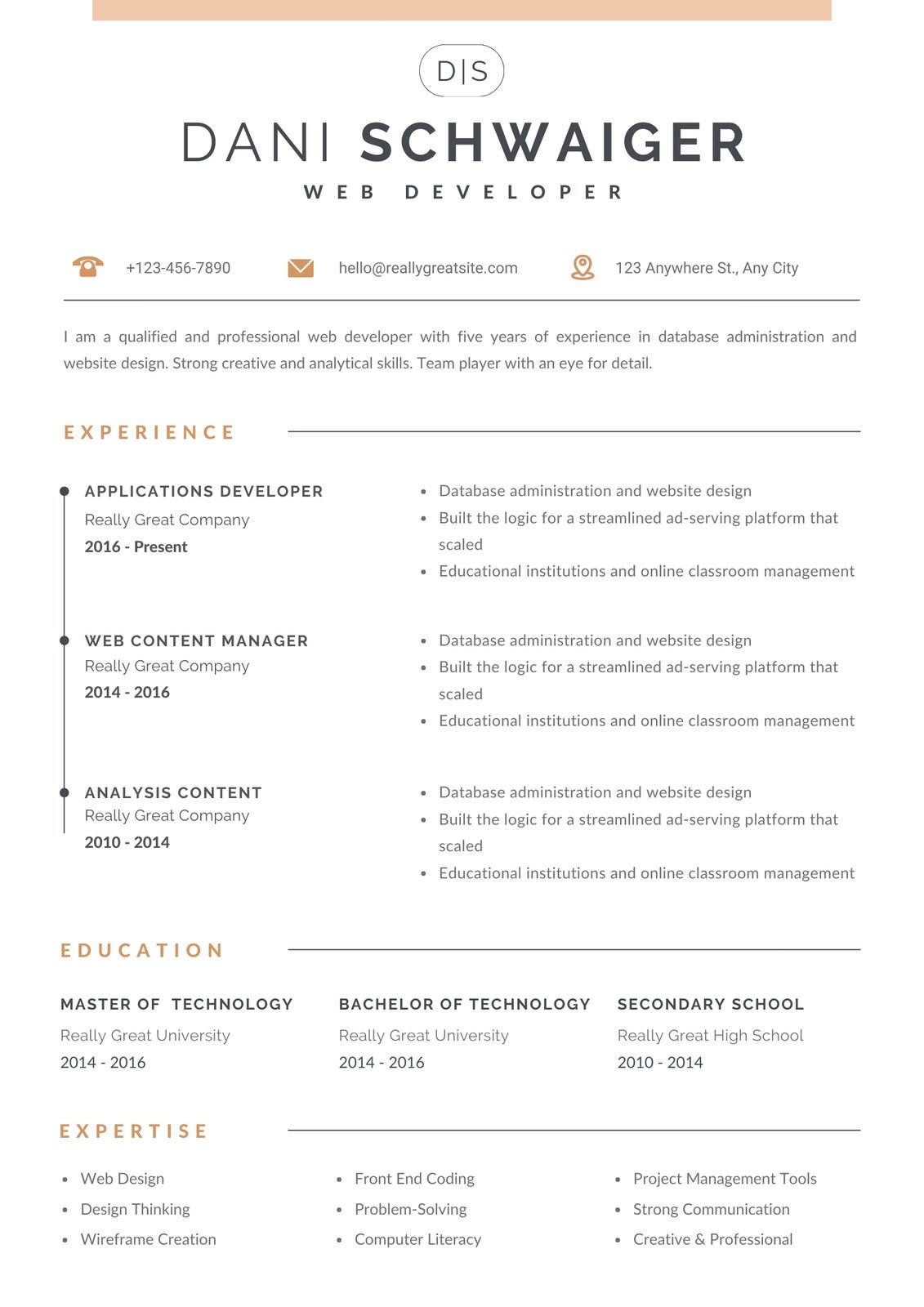 high school resume template pdf