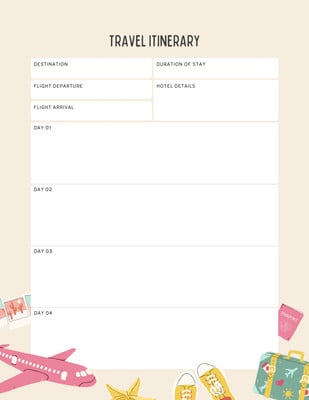Free and customizable itinerary planner templates | Canva